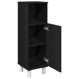 Berkfield Home Bathroom Cabinet Black Oak Engineered wood with black oak finish - thumbnail 5