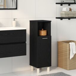 Berkfield Home Bathroom Cabinet Black Oak Engineered wood with black oak finish - thumbnail 1