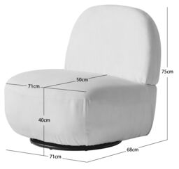 Nordlys Swivel Scandinavian Design Armchair in Grey - thumbnail 5