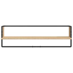 Berkfield Home 6 Piece Wall Shelf Set with Bars Sonoma Oak Engineered Wood in Brown - thumbnail 5
