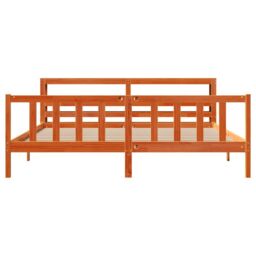 Berkfield Home Bed Frame with Headboard without Mattress Wax Brown 180x200 cm Super King - thumbnail 4