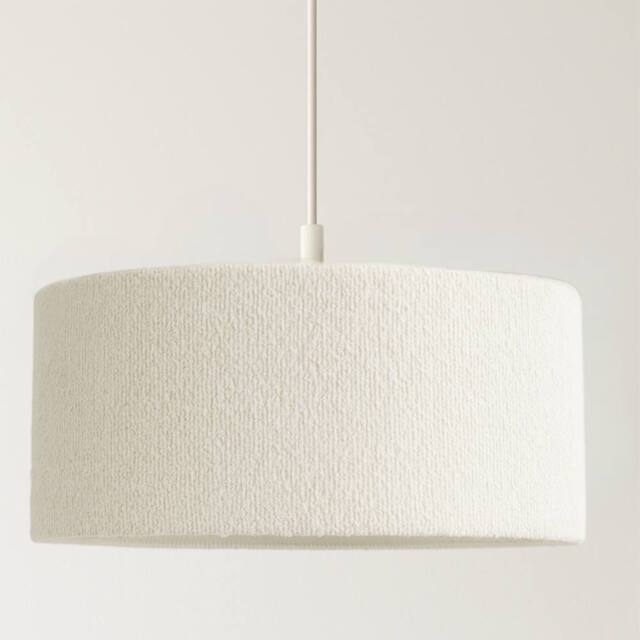 CGC Lighting Petra 45cm Large White Boucle Ceiling or Table Lamp Shade in Natural White - image 1