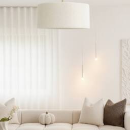 CGC Lighting Petra 45cm Large White Boucle Ceiling or Table Lamp Shade in Natural White - thumbnail 4