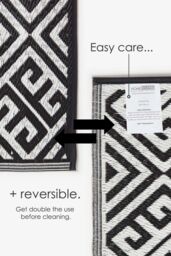Homescapes Luxury Outdoor Rug Waterproof Reversible for Garden, Black Geometric - Size: 120 cm x 180 cm - thumbnail 6