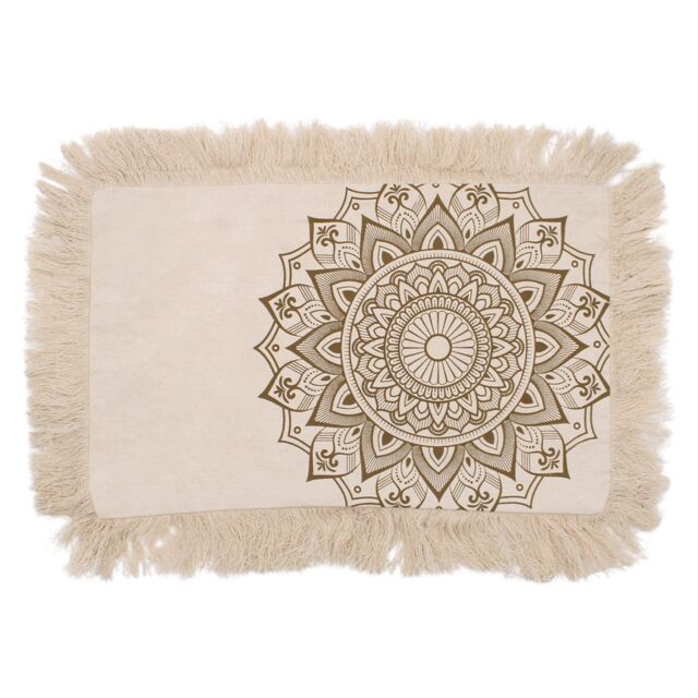 KDMD Lotus Mandala Cushion - 30x50cm - bronze in Cream - Size: 30x50 cm
