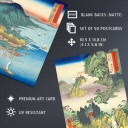 "Artery8 Wall Art Print 50 Pcs Utagawa Hiroshige Japan Aesthetic Collage Kit Japanese Provinces Woodblock s A6 Set Pack 15x10 cm (6x4"") Room Decor" - thumbnail 5