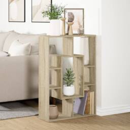 Berkfield Home Bookcase Sonoma Oak 63x20x90 cm Engineered Wood in Light Oak - Size: 63 x 20 x 90 cm - thumbnail 4