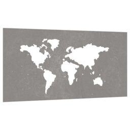 Berkfield Home Garden Wall Decoration 105x55 cm Corten Steel World Map Design in Brown - thumbnail 3