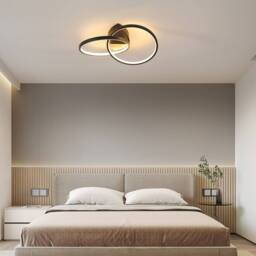 Pheashine Black Sleek Circular LED Ceiling Light 23W Remote Dimmable 54x35x12cm - Size: 54 x 35 x 12 cm - thumbnail 6