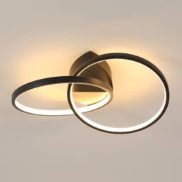 Pheashine Black Sleek Circular LED Ceiling Light 23W Remote Dimmable 54x35x12cm - Size: 54 x 35 x 12 cm - thumbnail 2