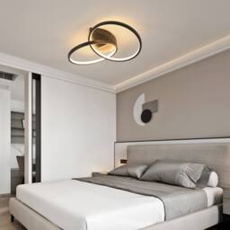 Pheashine Black Sleek Circular LED Ceiling Light 23W Remote Dimmable 54x35x12cm - Size: 54 x 35 x 12 cm - thumbnail 5