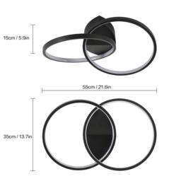 Pheashine Black Sleek Circular LED Ceiling Light 23W Remote Dimmable 54x35x12cm - Size: 54 x 35 x 12 cm - thumbnail 4