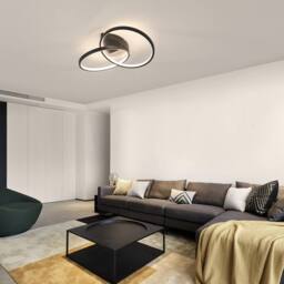 Pheashine Black Sleek Circular LED Ceiling Light 23W Remote Dimmable 54x35x12cm - Size: 54 x 35 x 12 cm - thumbnail 7