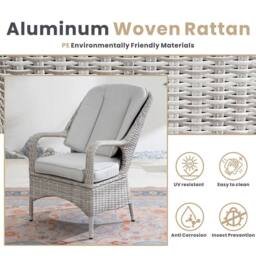 Direct Wicker 2-Piece Outdoor PE Rattan Dining Chairs in Warm White - Size: 1 Pack - thumbnail 3