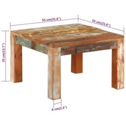 Berkfield Home Coffee Table 55x55x35 cm Solid Wood Reclaimed - Size: 55 x 55 x 35 cm - thumbnail 8