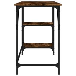Berkfield Home Decorative Desk Smoked Oak 120x50x75 cm Metal & Engineered Wood in Brown - Size: 120 x 50 x 75 cm - thumbnail 6