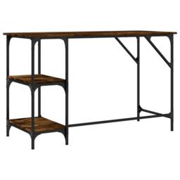 Berkfield Home Decorative Desk Smoked Oak 120x50x75 cm Metal & Engineered Wood in Brown - Size: 120 x 50 x 75 cm - thumbnail 7