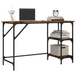 Berkfield Home Decorative Desk Smoked Oak 120x50x75 cm Metal & Engineered Wood in Brown - Size: 120 x 50 x 75 cm - thumbnail 4