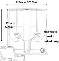 Luxury Living Sheer Voile Tie Up Curtain Blinds - Adjustable Light Filtering in Purple - Size: 228 cm width x 137 cm drop - thumbnail 2