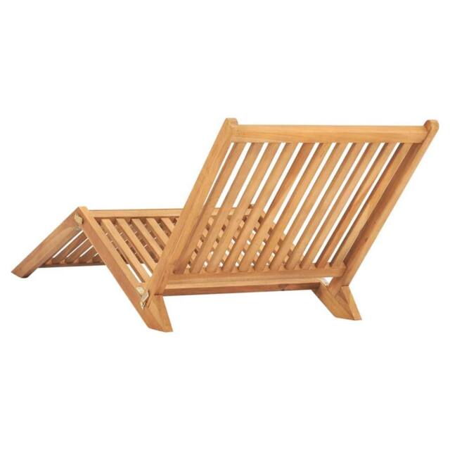 Berkfield Home Sun Lounger Solid Teak Wood in Brown - image 1