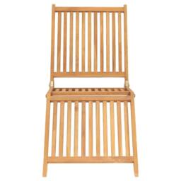 Berkfield Home Sun Lounger Solid Teak Wood in Brown - thumbnail 4