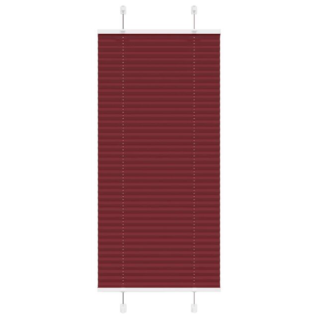 Berkfield Home Pleated Blind Bordeaux Red 60x150 cm Fabric Width 59.4 cm Polyester - image 1