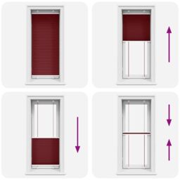 Berkfield Home Pleated Blind Bordeaux Red 60x150 cm Fabric Width 59.4 cm Polyester - thumbnail 5