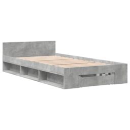 Berkfield Home Bed Frame with Drawer without Mattress Concrete Grey 90x190 cm Single - thumbnail 3