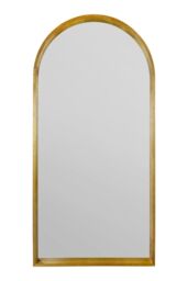 "MirrorOutlet Solid Oak Framed Arched Leaner Wall Mirror 79"" X 39"" (200CM X 100CM) in Beige - Size: 1 Pack" - thumbnail 3