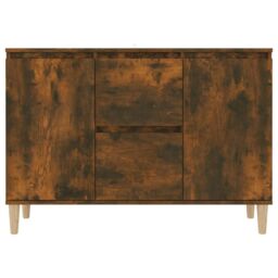 Berkfield Home Sideboard Smoked Oak 103.5x35x70 cm Engineered Wood in Brown - thumbnail 4