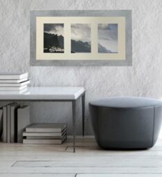 Frames & Mirrors 4U Metro Mineral Grey Frame with Ivory Mount for 3 Image Sizes 7 x 5 Inch in Mid Grey - thumbnail 4