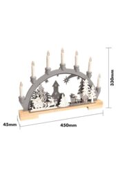 Netagon Battery Powered Wooden Festive Candle Bridge in Grey - thumbnail 2