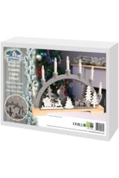 Netagon Battery Powered Wooden Festive Candle Bridge in Grey - thumbnail 3