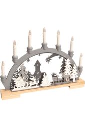 Netagon Battery Powered Wooden Festive Candle Bridge in Grey - thumbnail 5