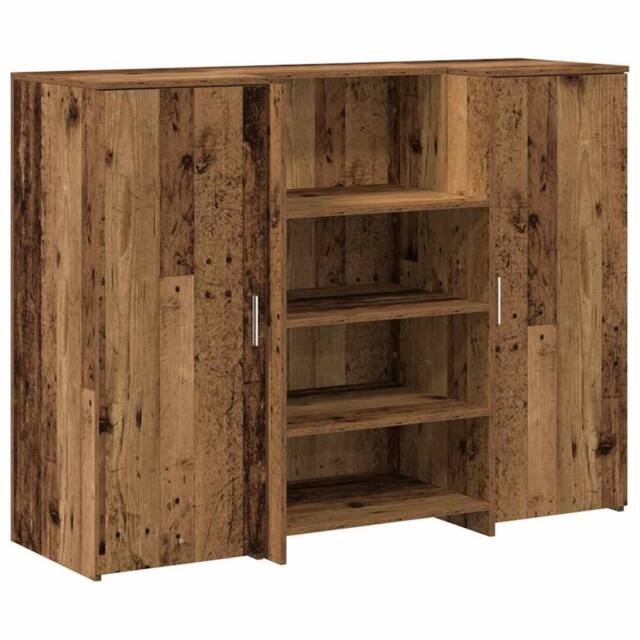 Berkfield Home Reception Desk Old Wood 135x50x103.5 cm Engineered Wood in Brown - image 1