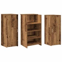 Berkfield Home Reception Desk Old Wood 135x50x103.5 cm Engineered Wood in Brown - thumbnail 7