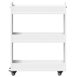 Berkfield Home Cabinet with Wheels White 60x22x79 cm Engineered Wood - Size: 60 x 22 x 79 cm - thumbnail 5