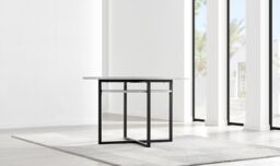 FurnitureboxUK Adley Grey Concrete Effect Round Dining Table & 4 Corona Silver Chairs in White - thumbnail 7