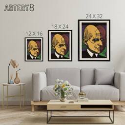"Artery8 Head of Dr Bauer Colourful Portrait Kirchner Black Framed Canvas Art - Size: W12"" x H16""" - thumbnail 4