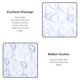 Showerdrape Laguna Anti Slip PVC Bath Mat 68cm x 37cm - 2 Set in Clear - Size: 68 cm x 37 cm - thumbnail 2