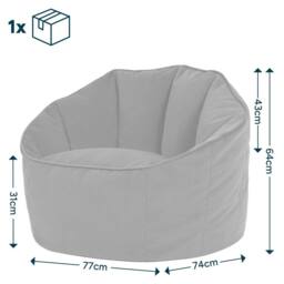 icon Sirena Velvet Accent Bean Bag Chair in Olive - thumbnail 3