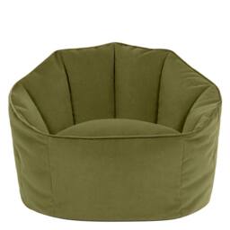 icon Sirena Velvet Accent Bean Bag Chair in Olive - thumbnail 4