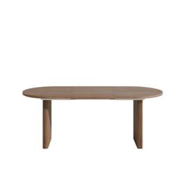 BTM 140-200cm Rounded Extendable Dining Table Walnut - thumbnail 7