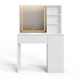 GFW Maeve Sliding Mirror Dressing Table With Hidden Storage in White - thumbnail 8