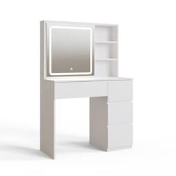 GFW Maeve Sliding Mirror Dressing Table With Hidden Storage in White - thumbnail 3