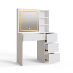 GFW Maeve Sliding Mirror Dressing Table With Hidden Storage in White - thumbnail 7