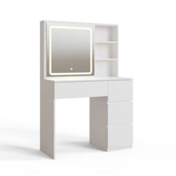 GFW Maeve Sliding Mirror Dressing Table With Hidden Storage in White - thumbnail 4