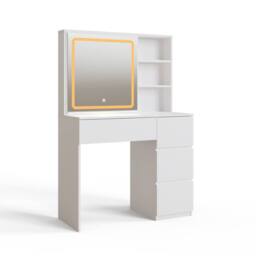 GFW Maeve Sliding Mirror Dressing Table With Hidden Storage in White - thumbnail 2