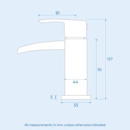 Nes Home Chrome Cloakroom Waterfall Basin Mono Mixer Tap Brass with Waste in Silver - thumbnail 6