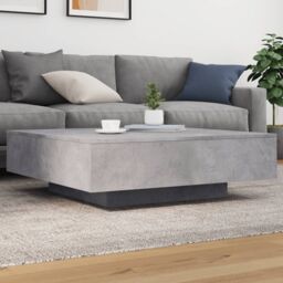 Berkfield Home Coffee Table with LED Lights Concrete Grey 100x100x31 cm - Size: 100 x 100 x 31 cm